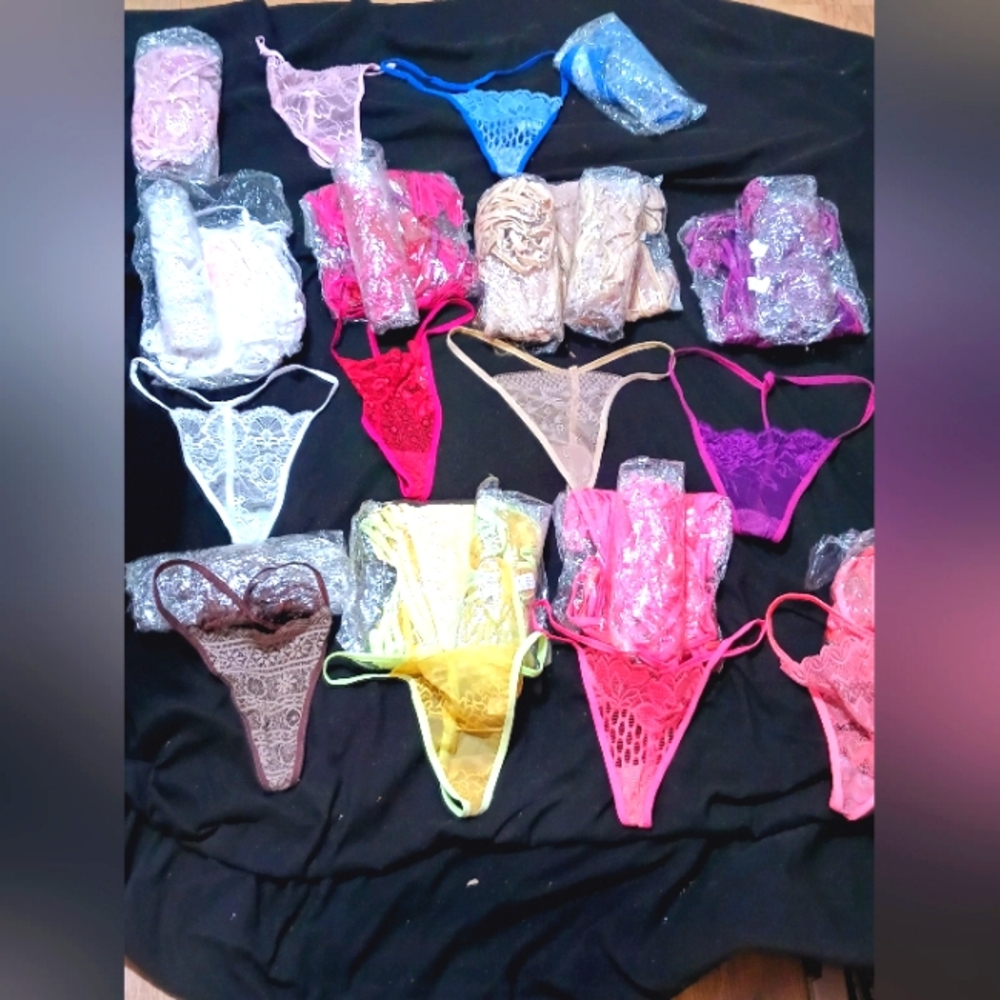 Up to10 Different Colored Assorted Sizes and Designs G-String Panties, Lot of 25